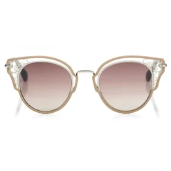 Jimmy Choo - Dhelia - Nude and Palladium Metal Sunglasses - Sunglasses - Jimmy Choo Eyewear - Avvenice
