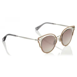 Jimmy Choo - Dhelia - Nude and Palladium Metal Sunglasses - Sunglasses - Jimmy Choo Eyewear - Avvenice