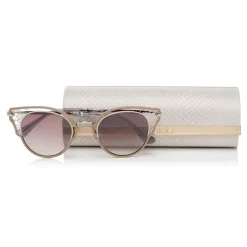 Jimmy Choo - Dhelia - Nude and Palladium Metal Sunglasses - Sunglasses - Jimmy Choo Eyewear - Avvenice