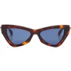 Jimmy Choo - Donna - Blue Avio Cat Eye Sunglasses with Havana Frame - Jimmy Choo Eyewear - Avvenice