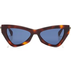 Jimmy Choo - Donna - Blue Avio Cat Eye Sunglasses with Havana Frame - Jimmy Choo Eyewear - Avvenice