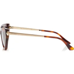Jimmy Choo - Donna - Blue Avio Cat Eye Sunglasses with Havana Frame - Jimmy Choo Eyewear - Avvenice