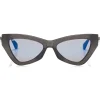 Jimmy Choo - Donna - Blue Sky Mirror Cat Eye Sunglasses with Grey Glitter - Jimmy Choo Eyewear - Avvenice
