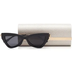 Jimmy Choo - Donna - Grey Cat Eye Sunglasses with Black Frame - Jimmy Choo Eyewear - Avvenice