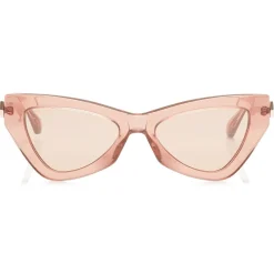 Jimmy Choo - Donna - Pink Flash and Silver Cat Eye Sunglasses with Pink Glitter - Jimmy Choo Eyewear - Avvenice