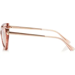 Jimmy Choo - Donna - Pink Flash and Silver Cat Eye Sunglasses with Pink Glitter - Jimmy Choo Eyewear - Avvenice