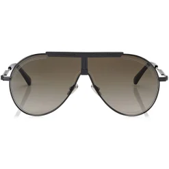 Jimmy Choo - Eddy - Brown Shaded Aviator Sunglasses with Black Metal Frame - Jimmy Choo Eyewear - Avvenice