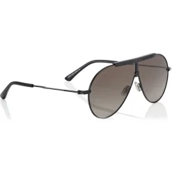 Jimmy Choo - Eddy - Brown Shaded Aviator Sunglasses with Black Metal Frame - Jimmy Choo Eyewear - Avvenice