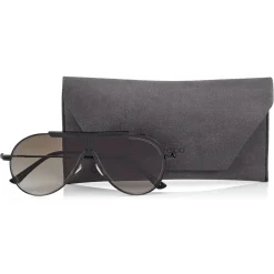 Jimmy Choo - Eddy - Brown Shaded Aviator Sunglasses with Black Metal Frame - Jimmy Choo Eyewear - Avvenice