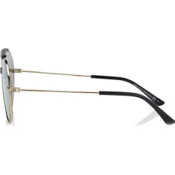 Jimmy Choo - Eddy - Silver Mirror Aviator Sunglasses with Antique Gold Grey and Khaki - Avvenice