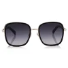 Jimmy Choo - Elva - Black and Copper Gold Oversized Sunglasses with Shimmer Suede Detailing - Jimmy Choo Eyewear - Avvenice