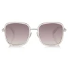 Jimmy Choo - Elva - Ivory Metal Oversized Sunglasses with Nude Shimmer Suede Detailing - Jimmy Choo Eyewear - Avvenice