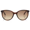 Jimmy Choo - Erie - Brown Havana Oversized Sunglasses with Metal Plexi Glitter - Sunglasses - Jimmy Choo Eyewear - Avvenice