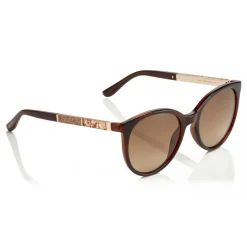 Jimmy Choo - Erie - Brown Havana Oversized Sunglasses with Metal Plexi Glitter - Sunglasses - Jimmy Choo Eyewear - Avvenice