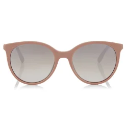 Jimmy Choo - Erie - Nude Oversized Sunglasses with Metal Plexi Glitter - Sunglasses - Jimmy Choo Eyewear - Avvenice