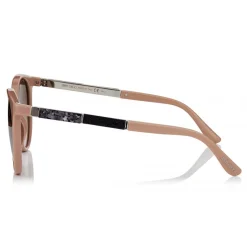 Jimmy Choo - Erie - Nude Oversized Sunglasses with Metal Plexi Glitter - Sunglasses - Jimmy Choo Eyewear - Avvenice