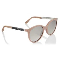 Jimmy Choo - Erie - Nude Oversized Sunglasses with Metal Plexi Glitter - Sunglasses - Jimmy Choo Eyewear - Avvenice