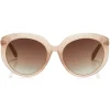 Jimmy Choo - Etty - Brown Gold Oval Sunglasses with Nude Frame - Jimmy Choo Eyewear - Avvenice