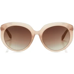 Jimmy Choo - Etty - Brown Gold Oval Sunglasses with Nude Frame - Jimmy Choo Eyewear - Avvenice