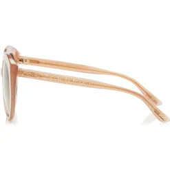 Jimmy Choo - Etty - Brown Gold Oval Sunglasses with Nude Frame - Jimmy Choo Eyewear - Avvenice