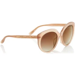 Jimmy Choo - Etty - Brown Gold Oval Sunglasses with Nude Frame - Jimmy Choo Eyewear - Avvenice