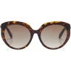 Jimmy Choo - Etty - Brown Shaded Oval Sunglasses with Dark Havana Frame - Jimmy Choo Eyewear - Avvenice