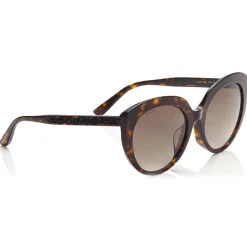 Jimmy Choo - Etty - Brown Shaded Oval Sunglasses with Dark Havana Frame - Jimmy Choo Eyewear - Avvenice