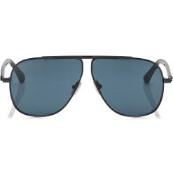 Jimmy Choo - Ewan - Blue Avio Aviator Sunglasses with Black Titanium Frame - Jimmy Choo Eyewear - Avvenice