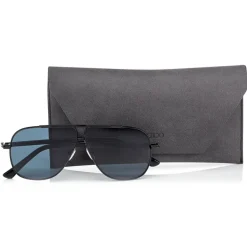 Jimmy Choo - Ewan - Blue Avio Aviator Sunglasses with Black Titanium Frame - Jimmy Choo Eyewear - Avvenice