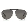 Jimmy Choo - Fin - Dark Ruthenium and Black Metal Aviator Sunglasses - Jimmy Choo Eyewear - Avvenice