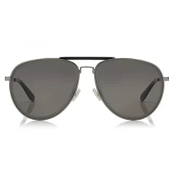 Jimmy Choo - Fin - Dark Ruthenium and Black Metal Aviator Sunglasses - Jimmy Choo Eyewear - Avvenice