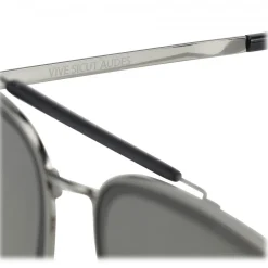 Jimmy Choo - Fin - Dark Ruthenium and Black Metal Aviator Sunglasses - Jimmy Choo Eyewear - Avvenice