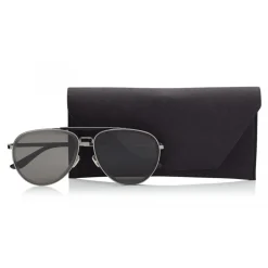 Jimmy Choo - Fin - Dark Ruthenium and Black Metal Aviator Sunglasses - Jimmy Choo Eyewear - Avvenice