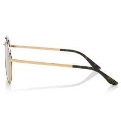 Jimmy Choo - Fin - Gold and Black Metal Aviator Sunglasses - Jimmy Choo Eyewear - Avvenice