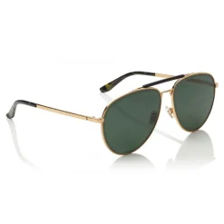 Jimmy Choo - Fin - Gold and Black Metal Aviator Sunglasses - Jimmy Choo Eyewear - Avvenice