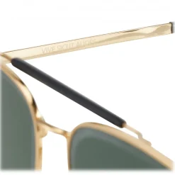 Jimmy Choo - Fin - Gold and Black Metal Aviator Sunglasses - Jimmy Choo Eyewear - Avvenice