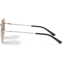 Jimmy Choo - Franny - Palladium and Rose-Gold Hexagon Sunglasses with Crystal Grey Silver Mirror Lenses - Avvenice