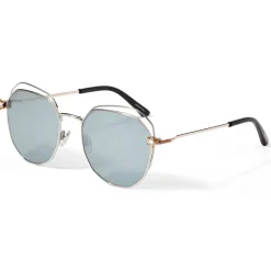 Jimmy Choo - Franny - Rose-Gold and Palladium Hexagon Sunglasses with Grey Lenses - Avvenice