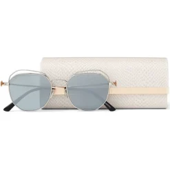 Jimmy Choo - Franny - Rose-Gold and Palladium Hexagon Sunglasses with Grey Lenses - Avvenice