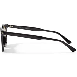 Jimmy Choo - Gad - Black Acetate Square Sunglasses with Silver Mirror Lenses - Jimmy Choo Eyewear - Avvenice