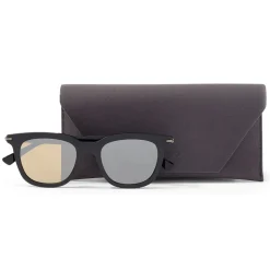 Jimmy Choo - Gad - Black Acetate Square Sunglasses with Silver Mirror Lenses - Jimmy Choo Eyewear - Avvenice