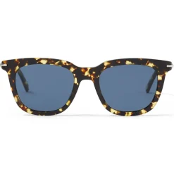 Jimmy Choo - Gad - Yellow Havana Acetate Square Sunglasses with Blue Lenses - Jimmy Choo Eyewear - Avvenice
