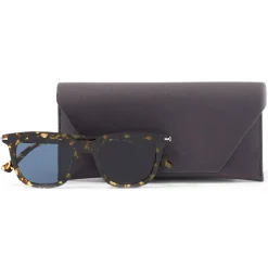 Jimmy Choo - Gad - Yellow Havana Acetate Square Sunglasses with Blue Lenses - Jimmy Choo Eyewear - Avvenice