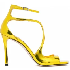 Jimmy Choo - Gold Metallic Effect Leather Sandals - Jimmy Choo Exclusive Luxury Collection - Avvenice