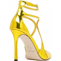 Jimmy Choo - Gold Metallic Effect Leather Sandals - Jimmy Choo Exclusive Luxury Collection - Avvenice
