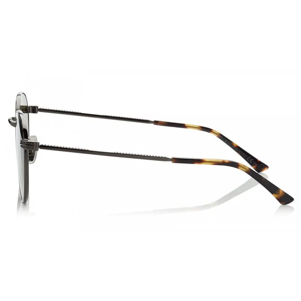 Jimmy Choo - Henri - Dark Ruthenium Oval Metal Sunglasses - Jimmy Choo Eyewear - Avvenice