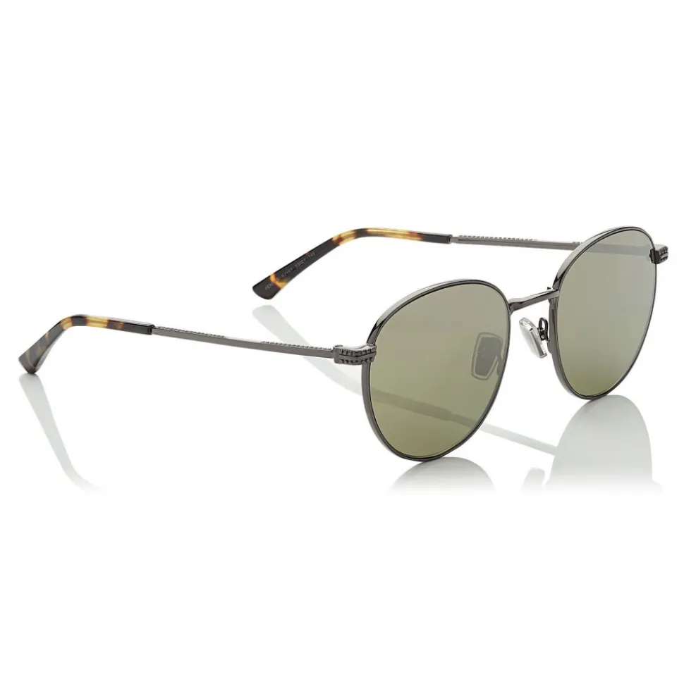 Jimmy Choo - Henri - Dark Ruthenium Oval Metal Sunglasses - Jimmy Choo Eyewear - Avvenice