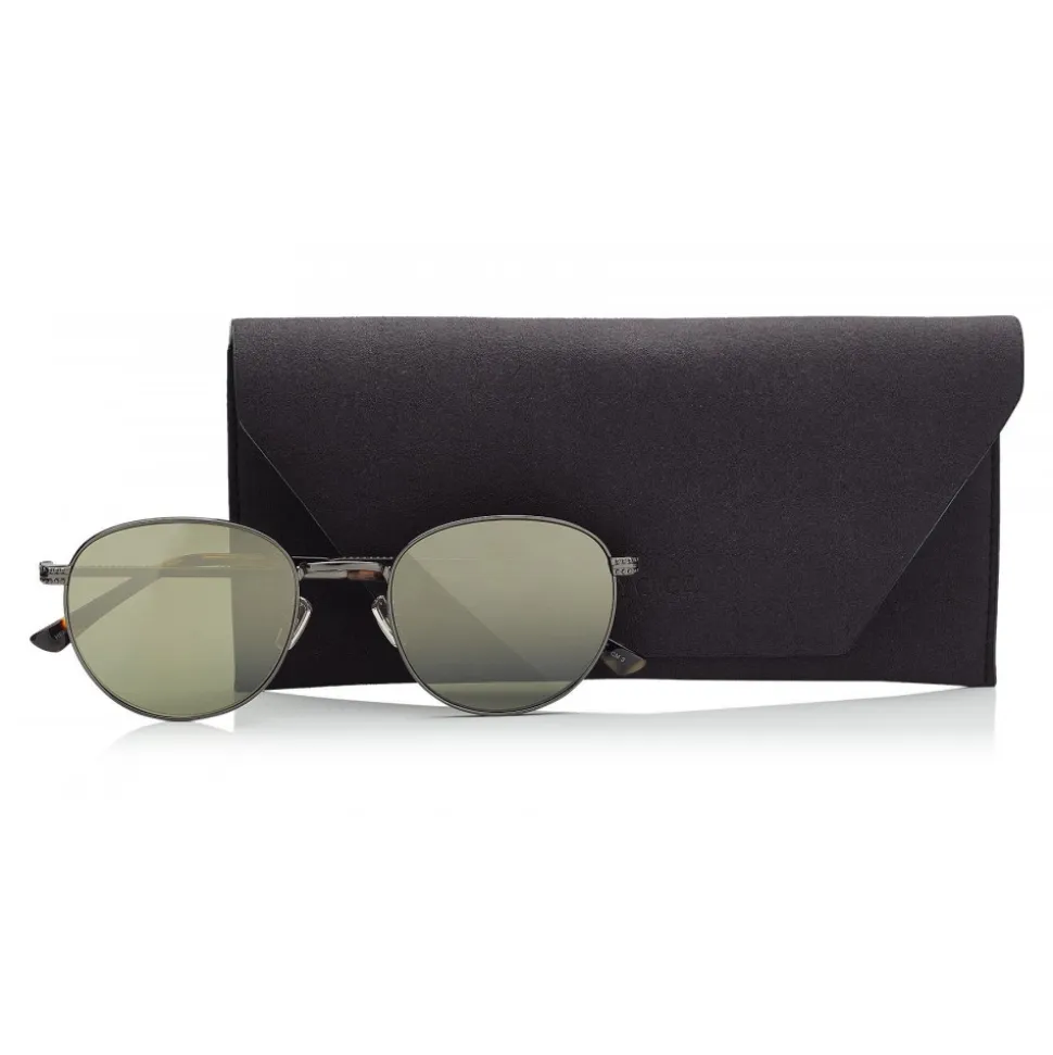 Jimmy Choo - Henri - Dark Ruthenium Oval Metal Sunglasses - Jimmy Choo Eyewear - Avvenice