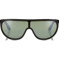 Jimmy Choo - Hugo - Green Mirror Mask Sunglasses with Black Frame and Removable Band - Avvenice