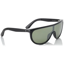 Jimmy Choo - Hugo - Green Mirror Mask Sunglasses with Black Frame and Removable Band - Avvenice